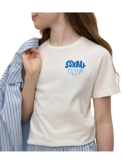 T-Shirt Branco para Menina Vero Moda Frey - Kiabi T-Shirt Branco para Menina Vero Moda Frey - Kiabi