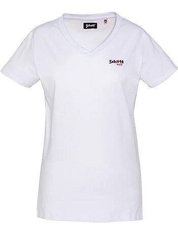 T-Shirt Schott TSBRODEDW Preto para Mulher
