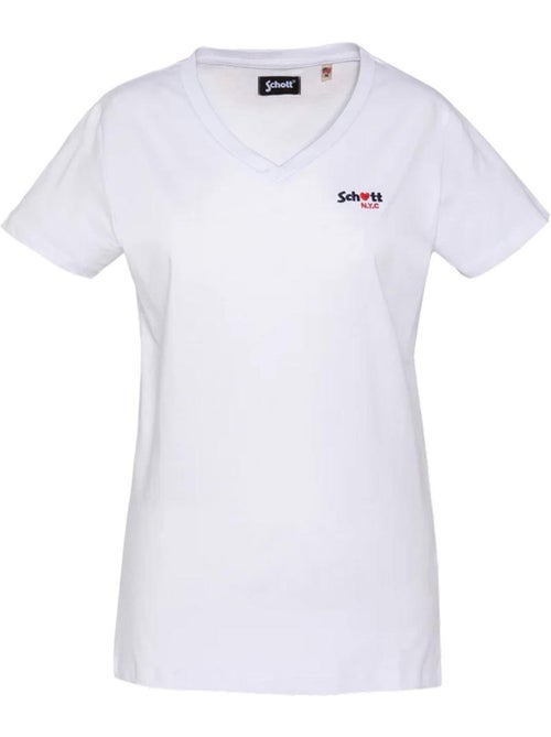 T-Shirt Branco para Mulher Schott TSBRODEDW - Kiabi T-Shirt Branco para Mulher Schott TSBRODEDW - Kiabi