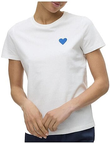 T-shirt Branco para Mulher Vero Moda Silja Francis