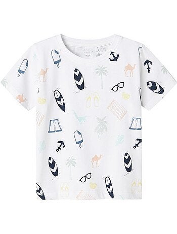 T-Shirt Branco para Rapaz Name it Jer