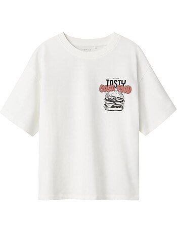 T-shirt Branco para Rapaz Name It Mtibilbo