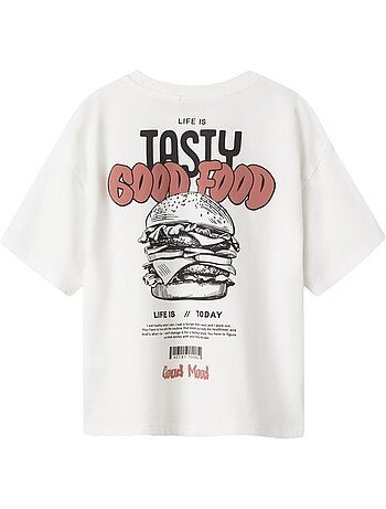 T-shirt Branco para Rapaz Name It Mtibilbo