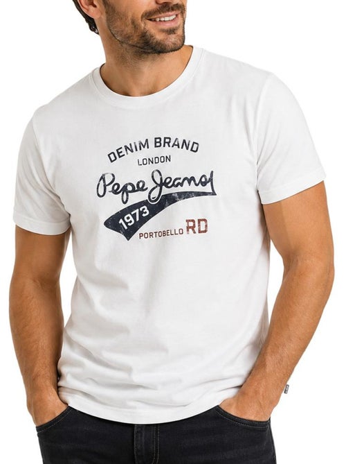 T-shirt Branco Pepe Jeans para Homem - Kiabi