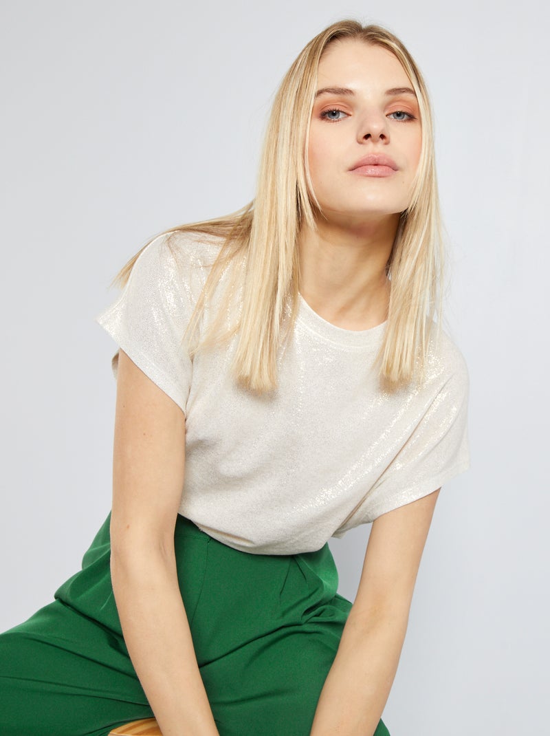 T-shirt brilhante BRANCO - Kiabi