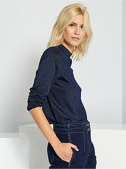 T-shirt brilhante de manga comprida - Kiabi