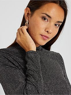 T-shirt brilhante de manga comprida - Kiabi