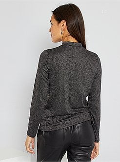 T-shirt brilhante de manga comprida - Kiabi