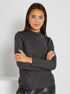 T-shirt brilhante de manga comprida - Kiabi