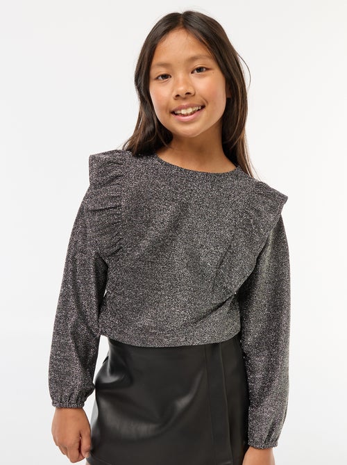 T-shirt brilhante de mangas compridas - Kiabi