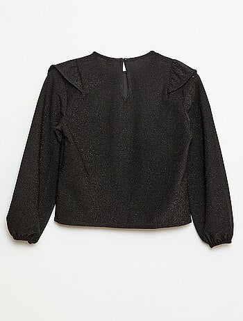 T-shirt brilhante de mangas compridas