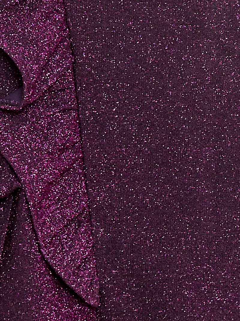 T-shirt brilhante de mangas compridas Violeta - Kiabi