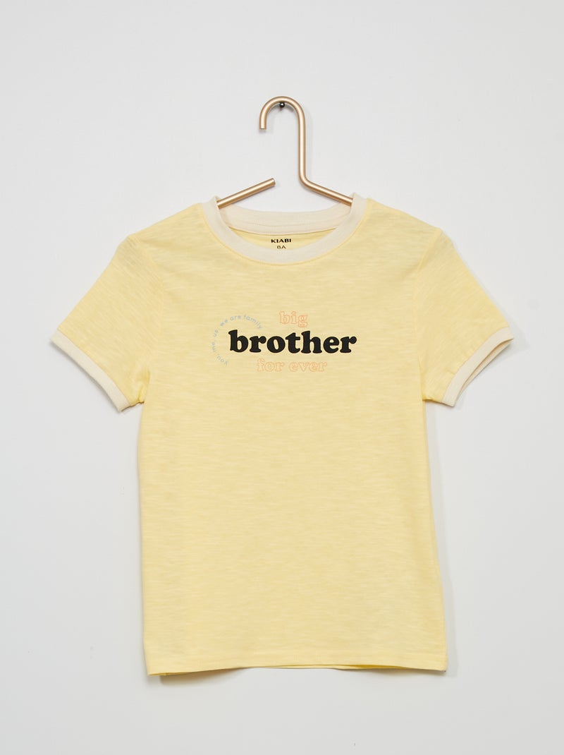 T-shirt 'Brother' AMARELO - Kiabi
