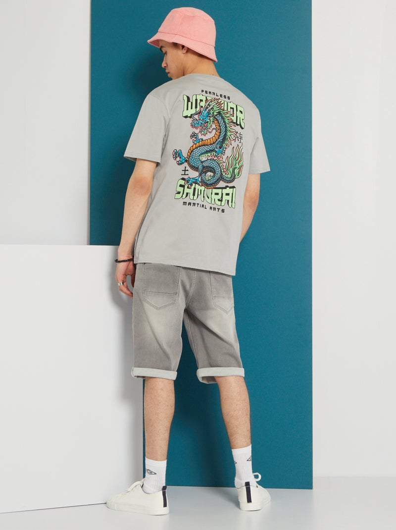T-shirt cabeça de dragão CINZA - Kiabi