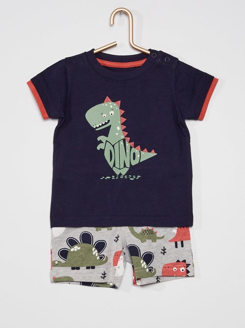 T-shirt + calções 'Dinossauros' - Kiabi
