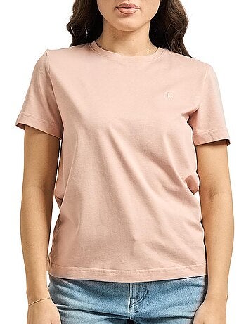 T-shirt calvin klein jeans archive rosa para mulher