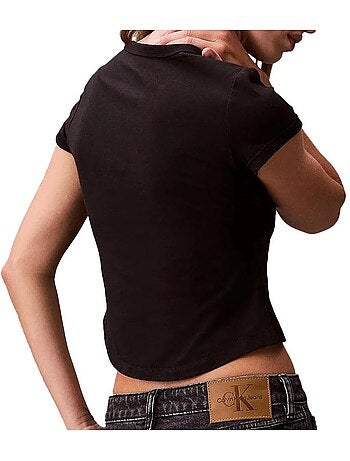 T-shirt calvin klein jeans baby preto para mulher