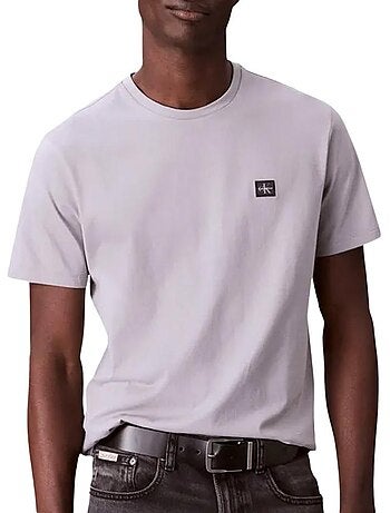 T-Shirt Calvin Klein Jeans Badge Algodão Cinzento para Homem