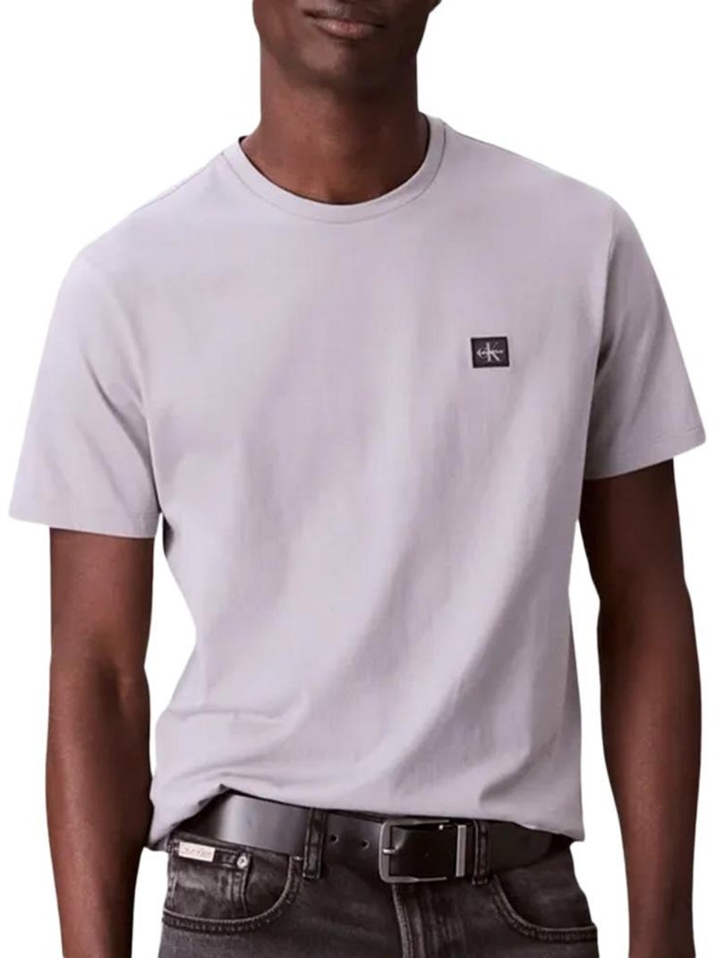 T-Shirt Calvin Klein Jeans Badge Algodão Cinzento para Homem Cinza-prateado - Kiabi