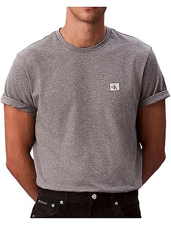 T-Shirt Calvin Klein Jeans Badge para Homem Cinzento Algodão