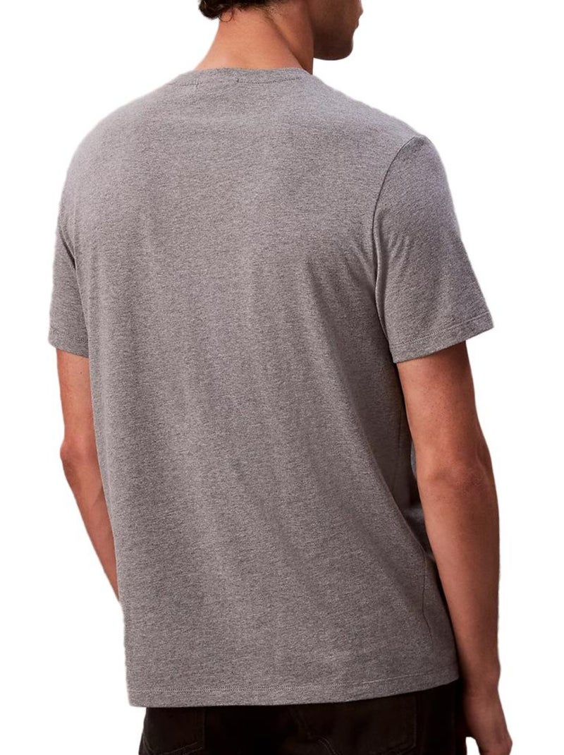 T-Shirt Calvin Klein Jeans Badge para Homem Cinzento Algodão Cinza-prateado - Kiabi