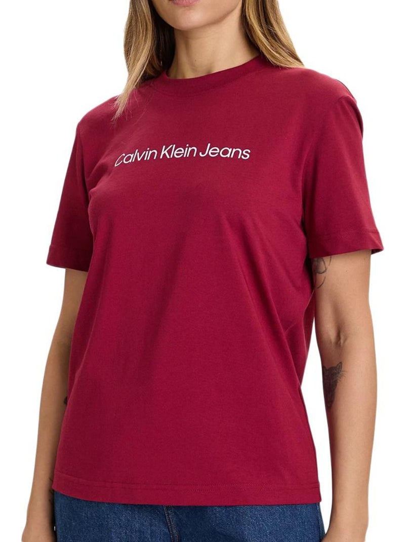 T-Shirt Calvin Klein Jeans Bordeaux para Mulher LV047C912G Rosa - Kiabi