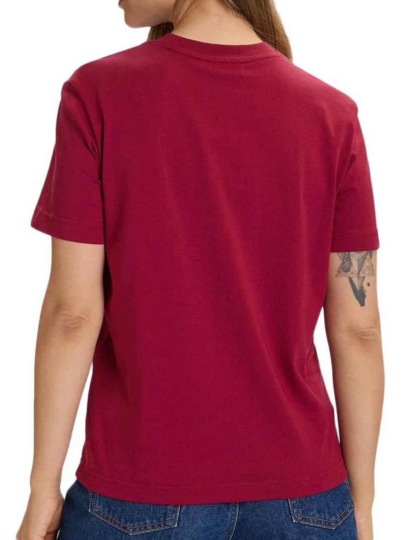 T-Shirt Calvin Klein Jeans Bordeaux para Mulher LV047C912G Rosa - Kiabi