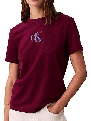 T-Shirt Calvin Klein Jeans Bordeaux para Mulher LV047E804G