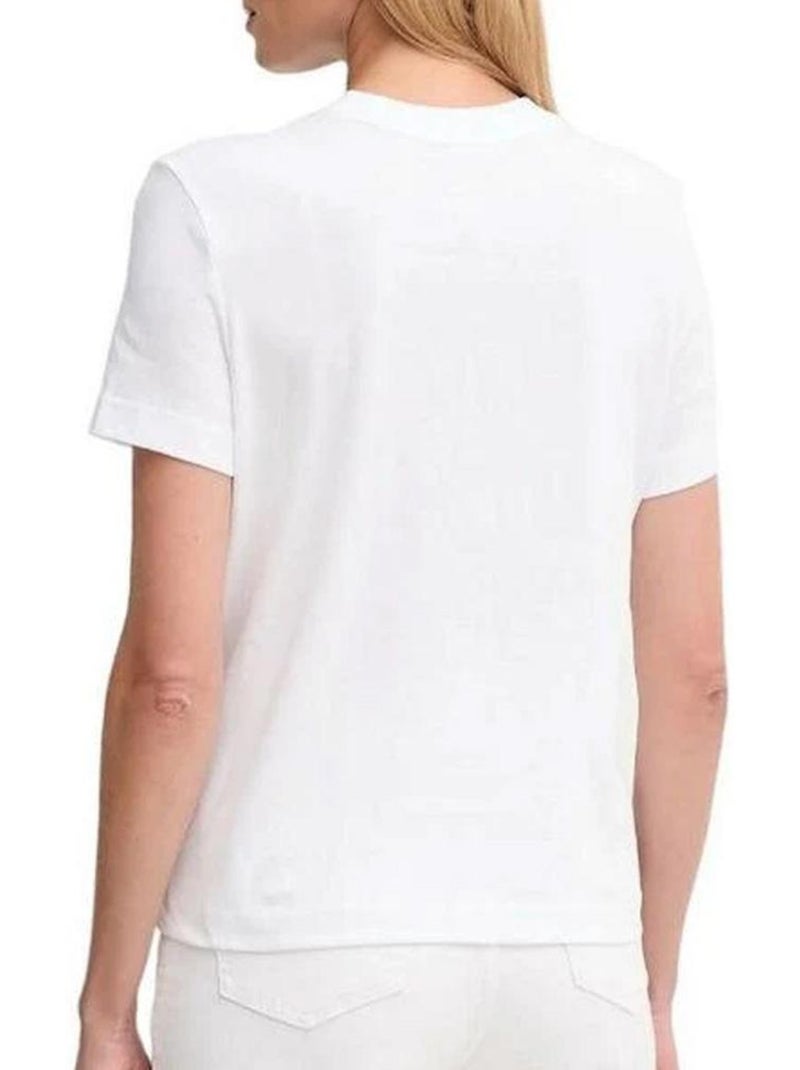 T-Shirt Calvin Klein Jeans Branco de Mulher com Logótipo Ajustado Branco - Kiabi