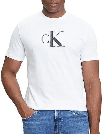 T-Shirt Calvin Klein Jeans Branco para Homem LV04RC857G