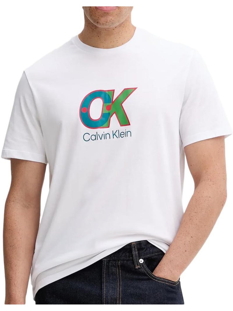 T-Shirt Calvin Klein Jeans Branco para Homem LV04RD821G Branco - Kiabi
