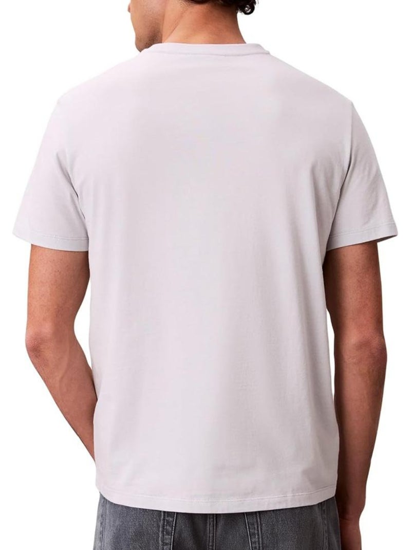T-Shirt Calvin Klein Jeans Cinzento Claro para Homem com Crachá L4G Cinza-prateado - Kiabi