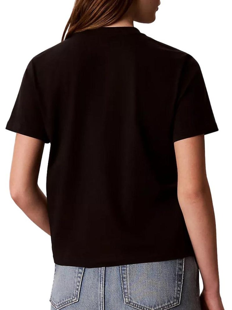 T-shirt calvin klein jeans classic script para mulher em preto Preto - Kiabi