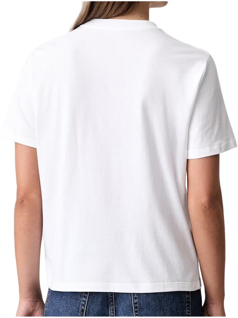 T-shirt calvin klein jeans clássica de mulher branca Branco - Kiabi