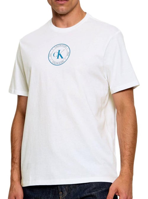 T-shirt calvin klein jeans de homem branco com logótipo ss 30s eu crest - Kiabi T-shirt calvin klein jeans de homem branco com logótipo ss 30s eu crest - Kiabi