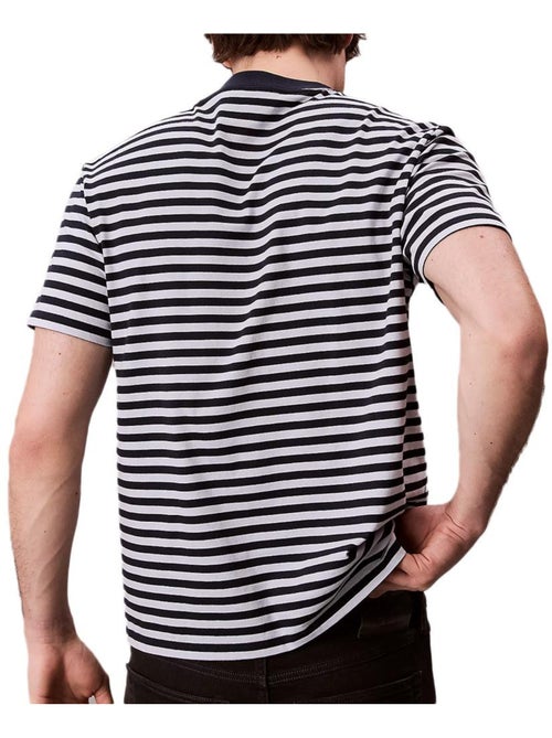 T-Shirt Calvin Klein Jeans de Homem com Riscas Azul/Cinzento - Kiabi