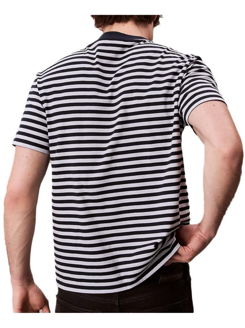 T-Shirt Calvin Klein Jeans de Homem com Riscas Azul/Cinzento Azul - Kiabi