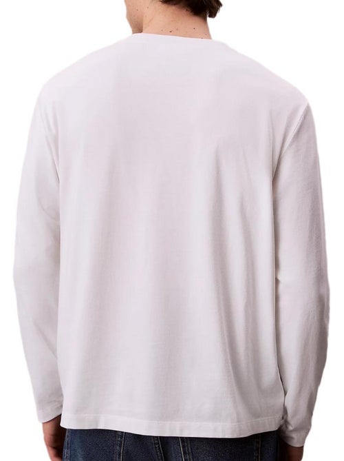 T-shirt calvin klein jeans de manga comprida branco para homem - Kiabi T-shirt calvin klein jeans de manga comprida branco para homem - Kiabi
