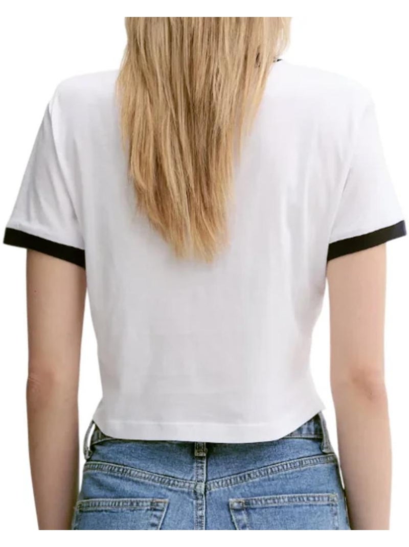 T-Shirt Calvin Klein Jeans Drapey Jersey Branco para Mulher Branco - Kiabi