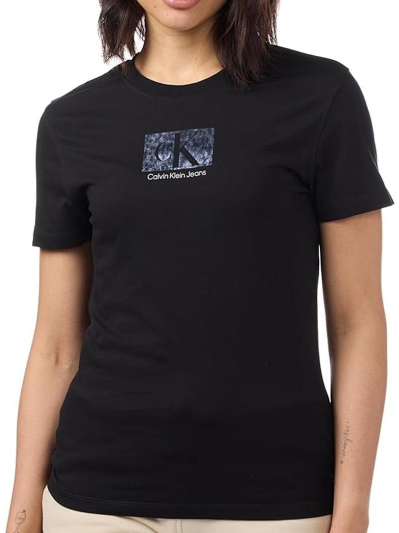 T-shirt Calvin Klein Jeans Estampada para Mulher Preto - Kiabi