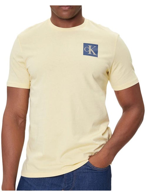 T-Shirt Calvin Klein Jeans Gradiente Amarelo para Homem - Kiabi