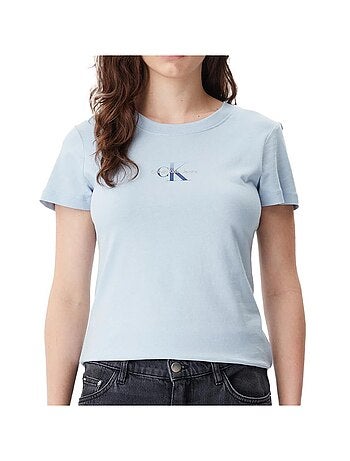 T-shirt calvin klein jeans gradiente azul para mulher