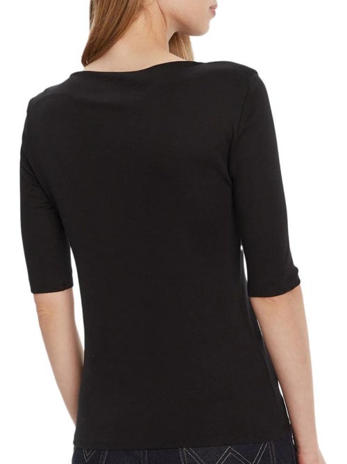 T-Shirt Calvin Klein Jeans Half Supima Barco Preto para Mulher - Kiabi T-Shirt Calvin Klein Jeans Half Supima Barco Preto para Mulher - Kiabi