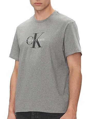 T-shirt calvin klein jeans hero para homem cinzento/rosa
