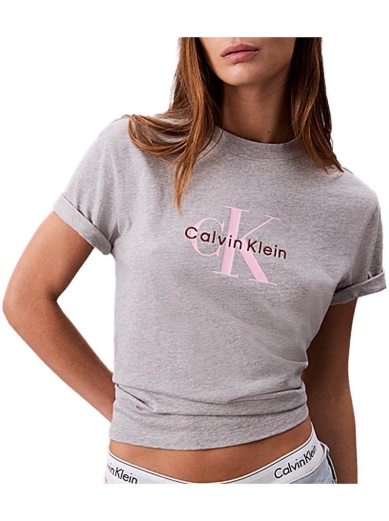 T-Shirt Calvin Klein Jeans Hero Cinzenta para Mulher Cinza-prateado - Kiabi
