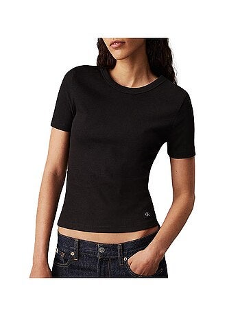 T-shirt Calvin Klein Jeans Label Preto para Mulher