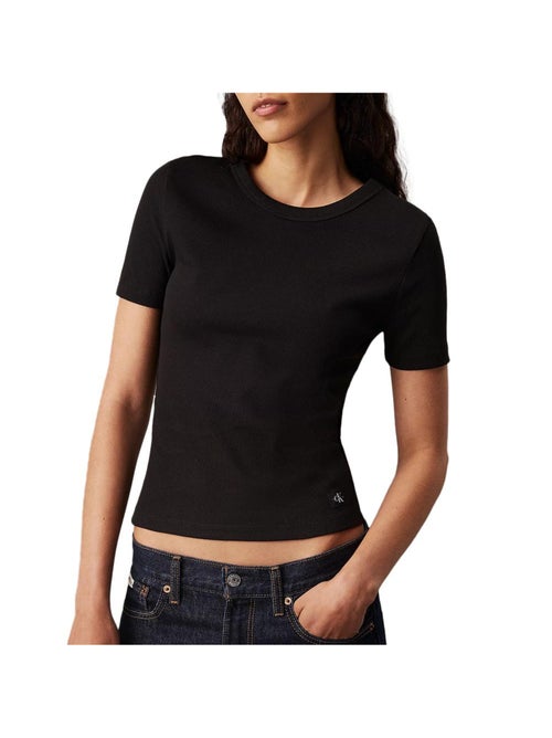 T-shirt Calvin Klein Jeans Label Preto para Mulher - Kiabi T-shirt Calvin Klein Jeans Label Preto para Mulher - Kiabi