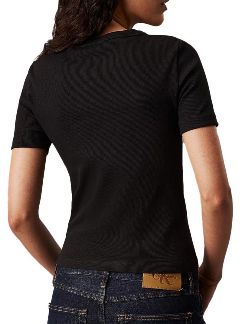 T-shirt Calvin Klein Jeans Label Preto para Mulher Preto - Kiabi