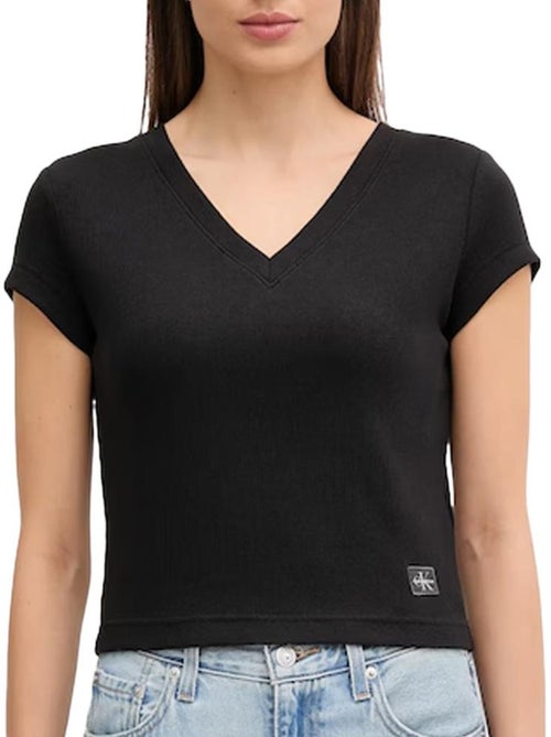 T-Shirt Calvin Klein Jeans Label Ri-cloud Preto para Mulher - Kiabi T-Shirt Calvin Klein Jeans Label Ri-cloud Preto para Mulher - Kiabi