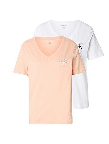 T-shirt calvin klein jeans para mulher cinzento/branco lv047c906g